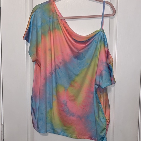TIE- DYE OFF THE SHOULDER TOP - Picture 4 of 9